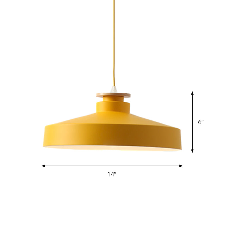 Onion/Bowl/Tapered Bedroom Hanging Pendant Aluminum 1-Light Macaron Style Ceiling Suspension Lamp in Pink/Yellow/Blue