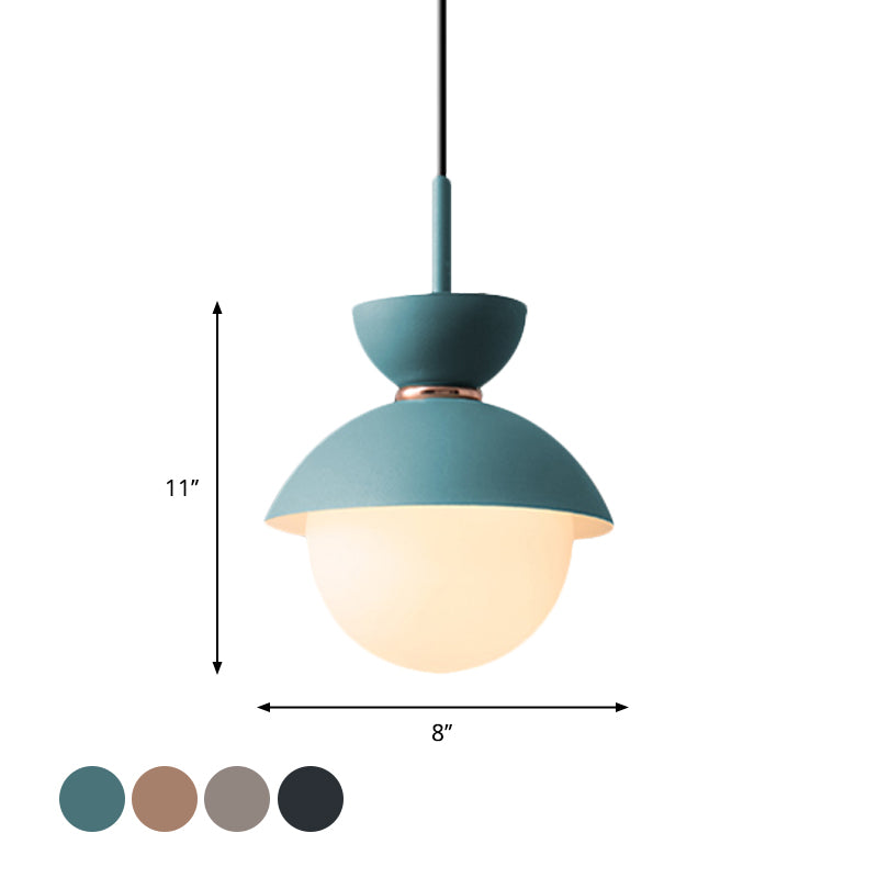 Lampada sospesa a clessidra Macaron Opal Glass 1 Lulb Blue/Pink/Grey Cioncant Lighting for Restaurant