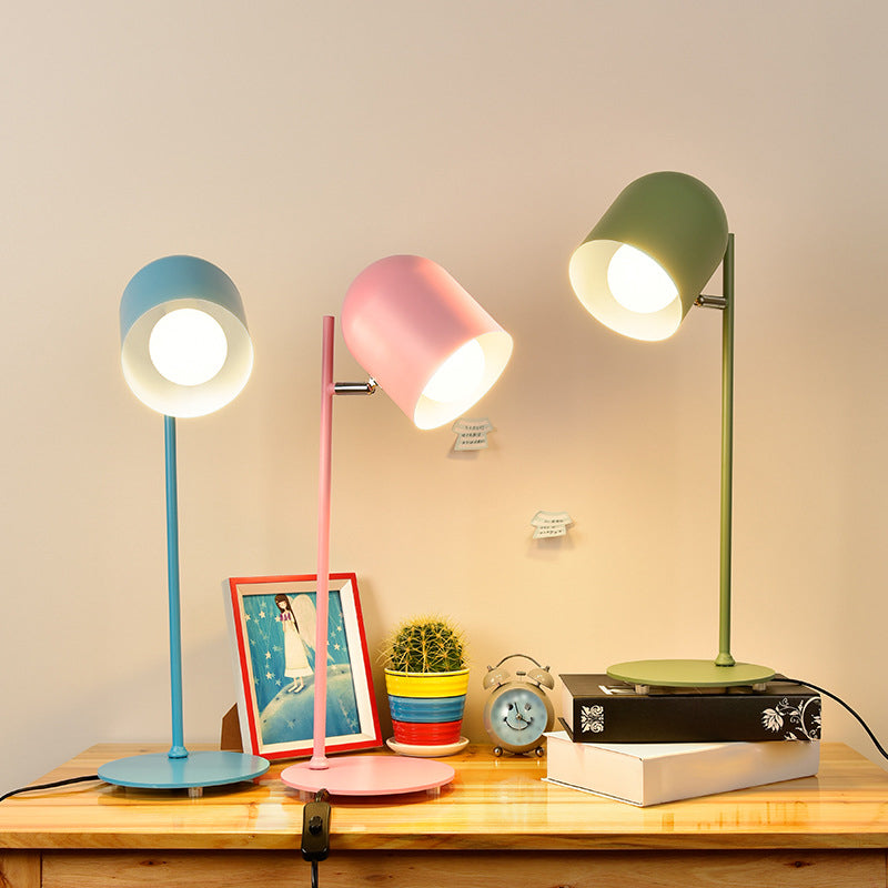 Cloche Shade Kids Room Study Study Lampe aluminium 1 tête macaron Night Table Light in Pink / Blue / Green with Pivot Joint