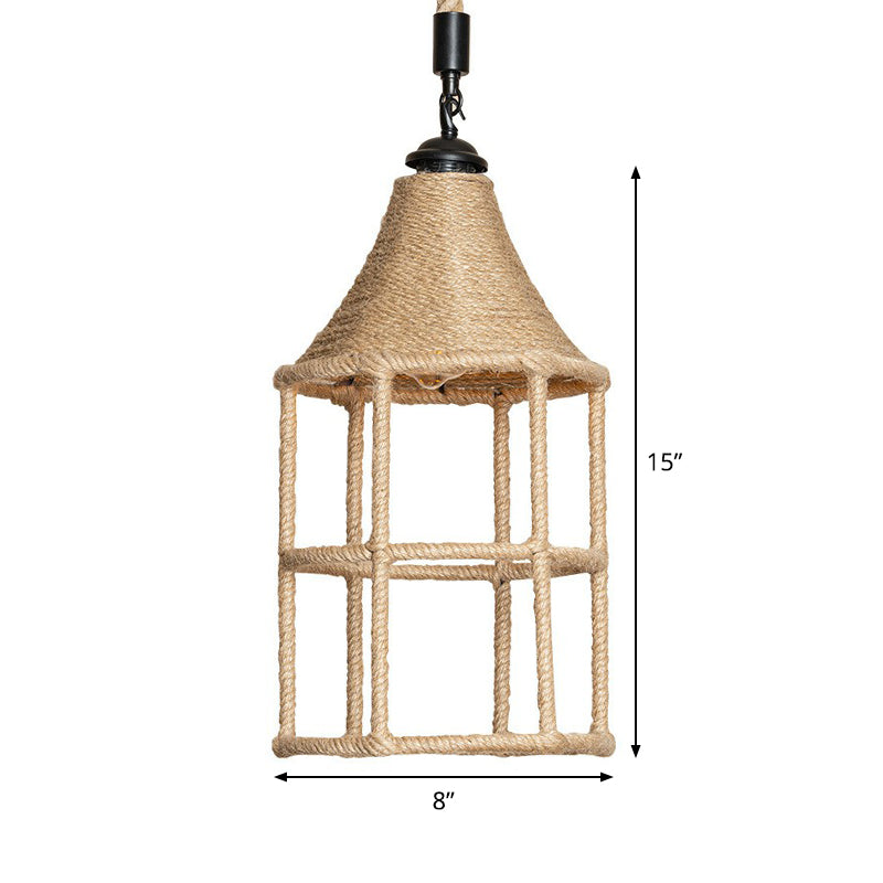 Péndulo de comedor en forma de cabina Cordete rústica de 1 luces de iluminación suspendida de 1 luces