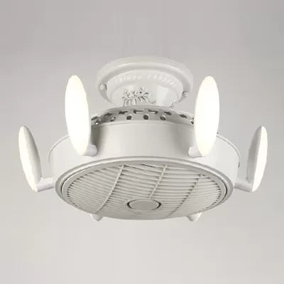 Noordse stijl ventilator semi spoeling licht 6 lichten macaron gekleurde plafondventilator voor slaapkamer