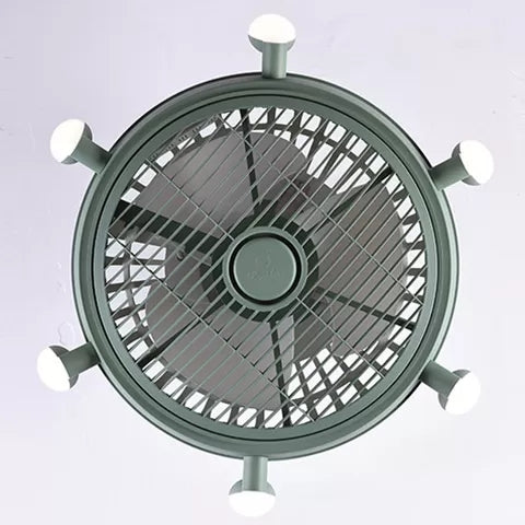 Noordse stijl ventilator semi spoeling licht 6 lichten macaron gekleurde plafondventilator voor slaapkamer