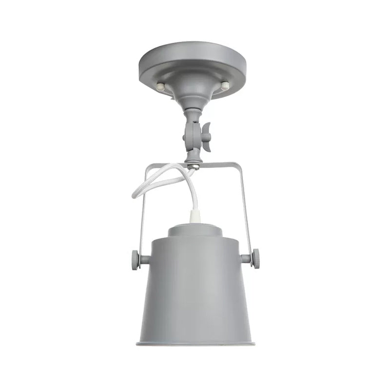 Bodet nordique Rotation de plafond Light 1 Fon de tête Semi-Flush Mount Éclairage avec support en rouge / orange / gris