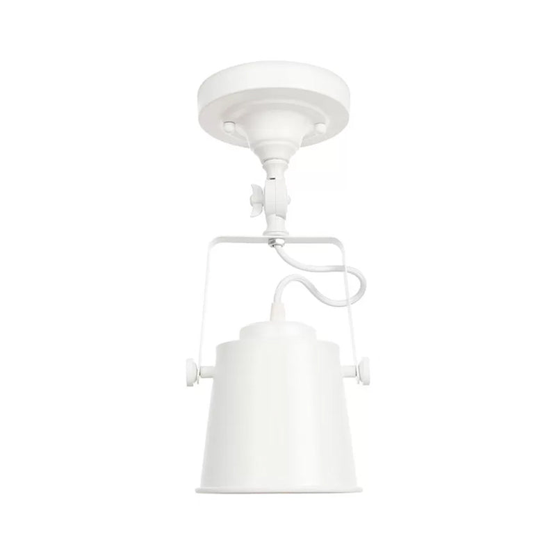 Bodet nordique Rotation de plafond Light 1 Fon de tête Semi-Flush Mount Éclairage avec support en rouge / orange / gris