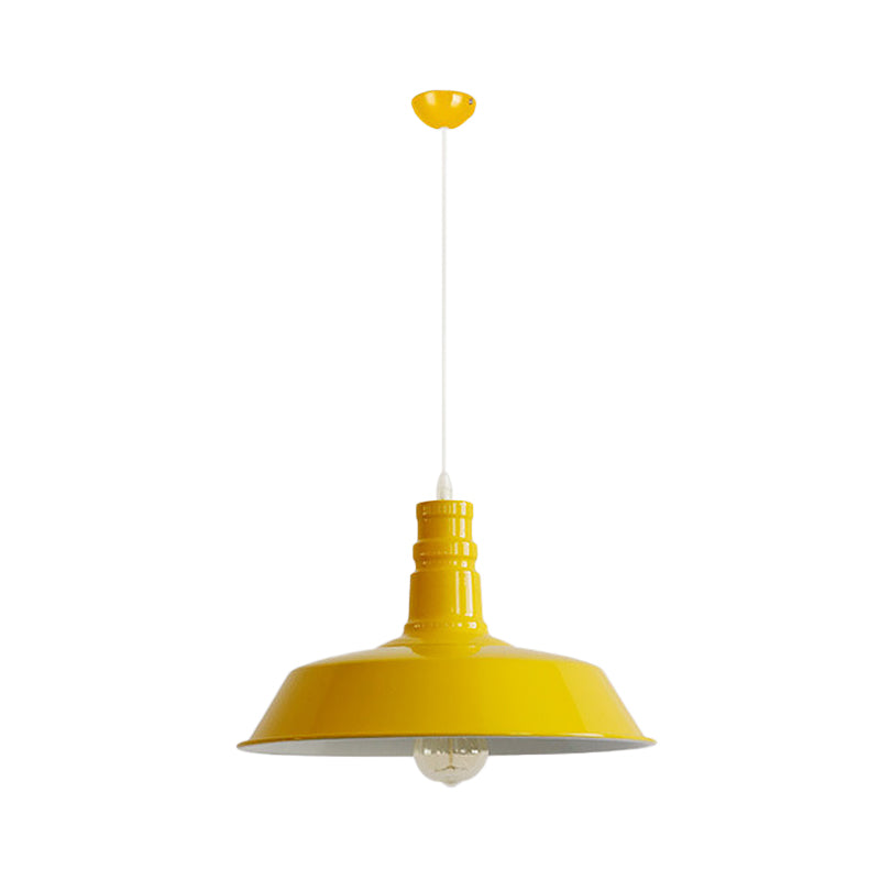 1 hoofd opgerolde trim schuurschaduw hanglamp industrieel rood/geel/witte afwerking hangende lichtkit