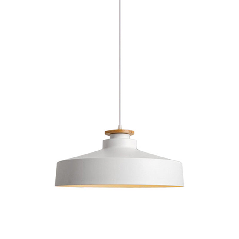 Lampada a sospensione in metallo a 1 luce Vintage Vintage Black/Nero Pentola a forma di sala da pranzo Luce soffitto