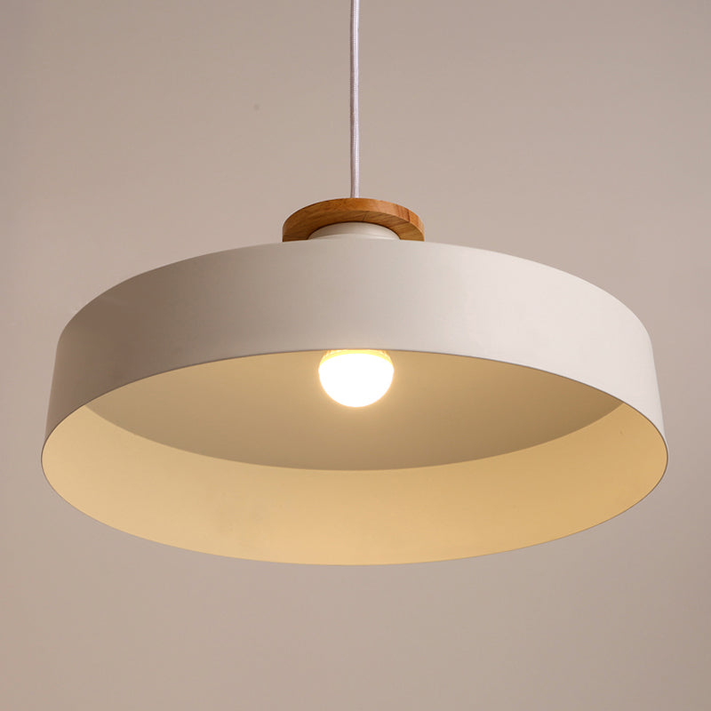 1-licht metalen hanglamp Lichte armatuur Vintage Zwart/Wit Pot-dekselvormig eetkamer plafondlicht