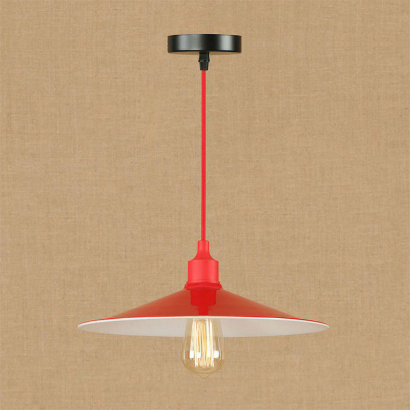 Éclairage de suspension de soucoupe rouge Métal de salon 1/3 têtes Swag Pendant Light