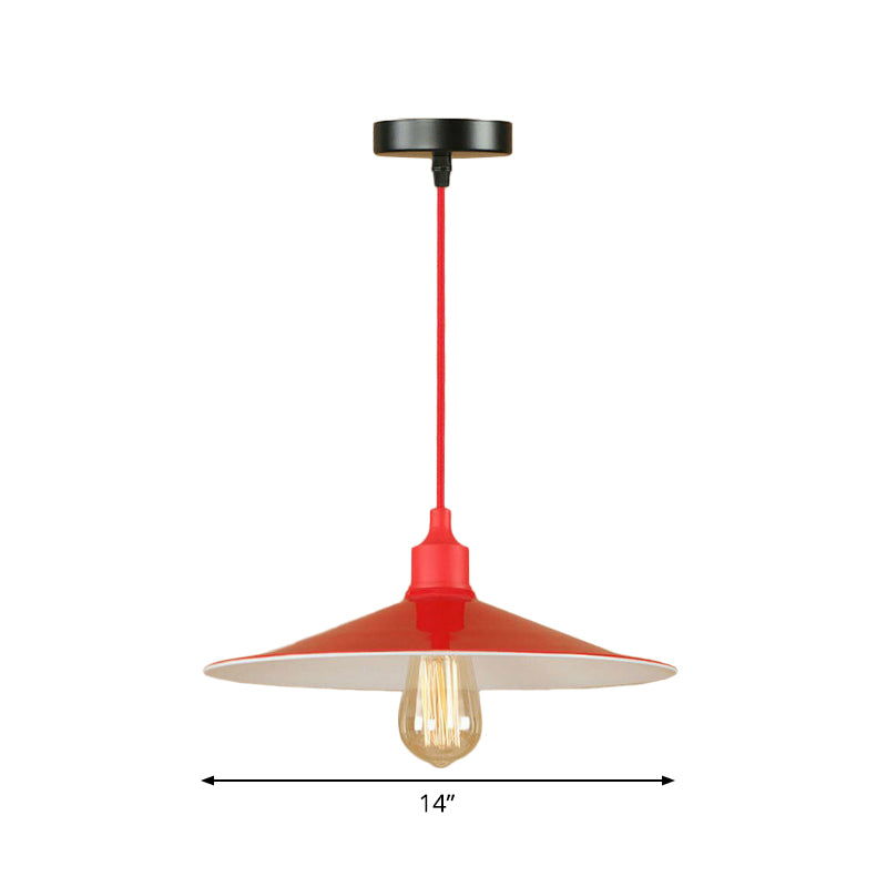 Éclairage de suspension de soucoupe rouge Métal de salon 1/3 têtes Swag Pendant Light