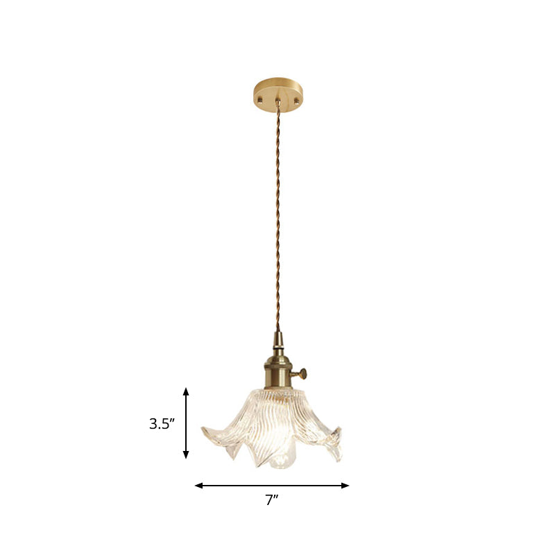 Ciotola in ottone/lampada appesa a sospensione ANTICO reticolo limpido/vetro a griglia 1 sala da pranzo lampadina a sospensione Luce a sospensione