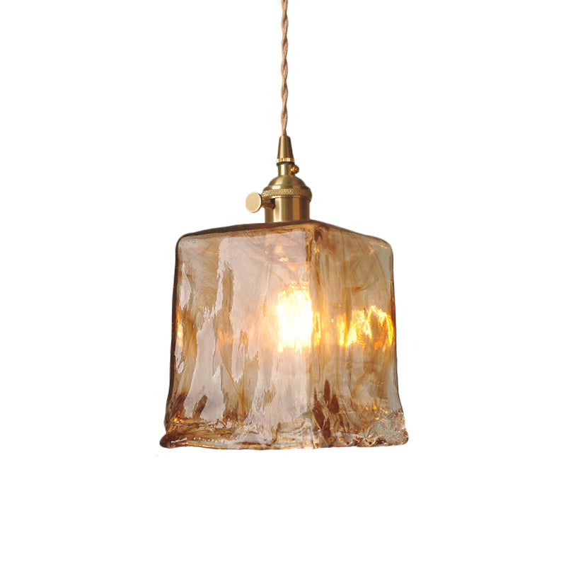 Bulb a bulbo a sospensione a sospensione Farmhouse Cone/Cube Coffee Cloud Glass Suspension All in ottone