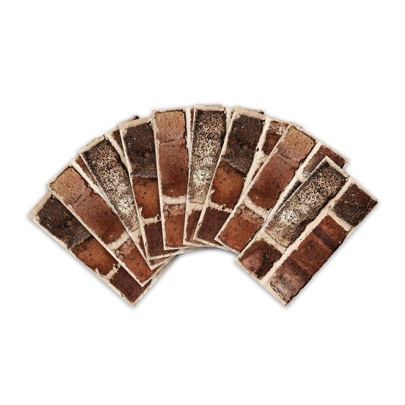 Red Brown Farmhouse Wallpapers 11.6-sq ft Brick Tiles Self-Adhesive Wall Covering for Stairs