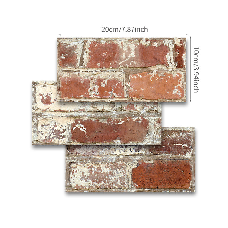 Distressed Red Brown Brick Wallpaper Peel and Paste Cottage Living Room Wall Art