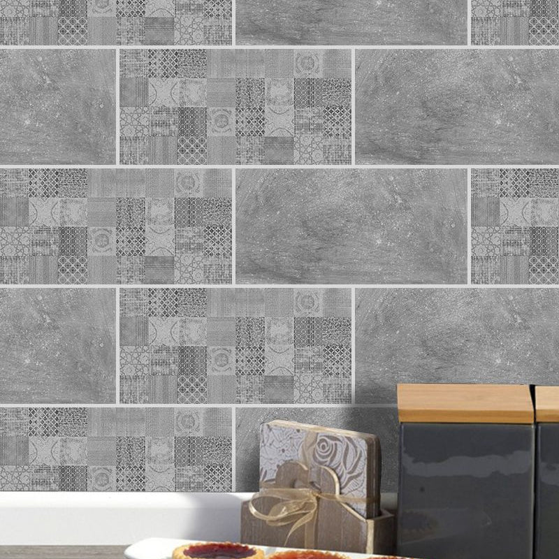 Grey Cement Wallpaper Panels Self-Adhesive Industrial Kitchen Backsplash Wall Decor