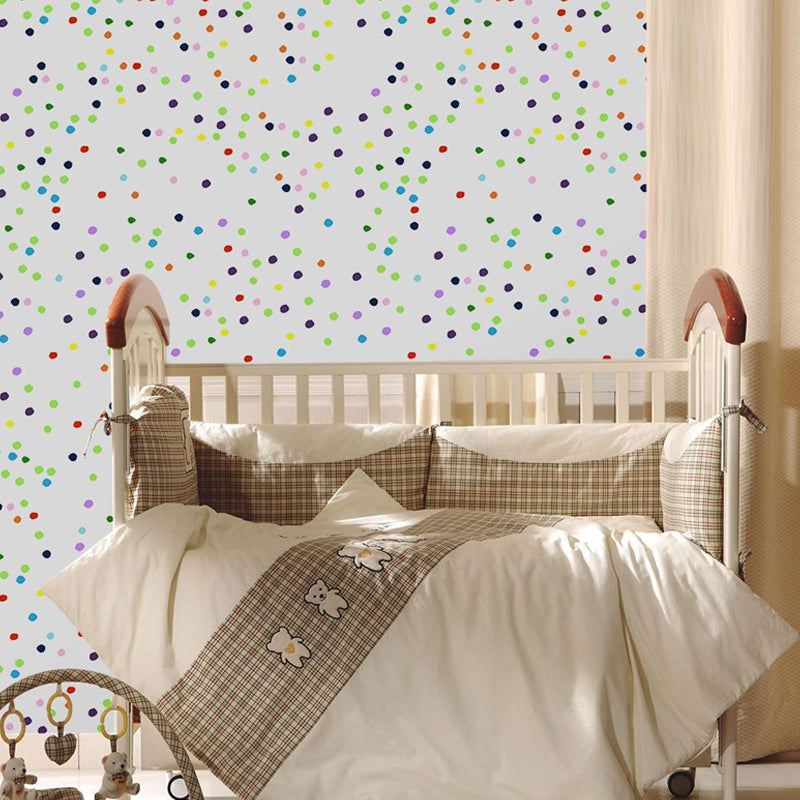 Kids Candy Spots Wallpaper Panels for Nursery 4' L x 20.5" W Self Sticking Wall Decor in Green