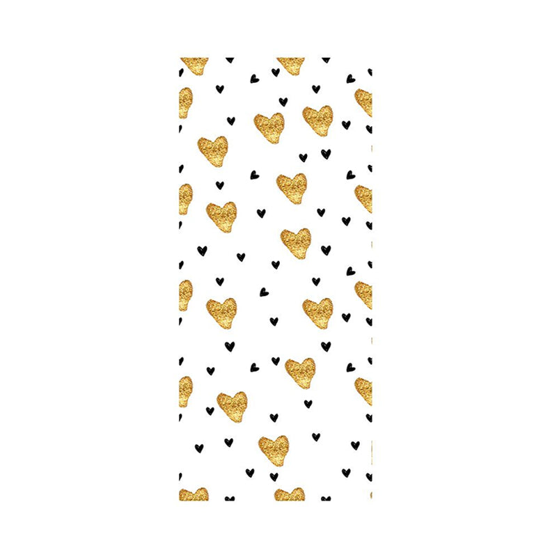 Loving Heart Wallpaper Panels Yellow and Black Kids Style Wall Decor for Playroom, Stick On