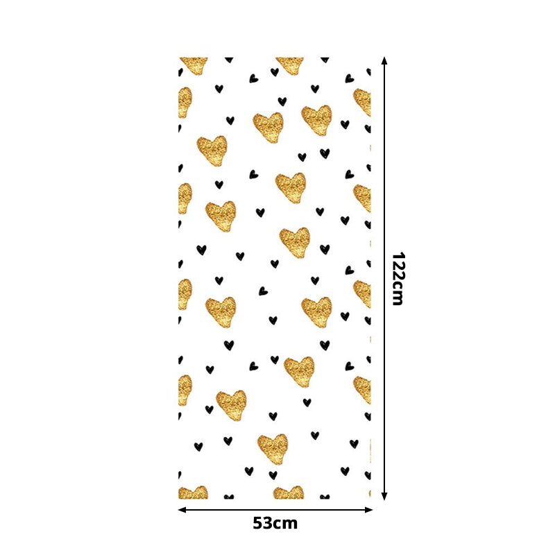 Loving Heart Wallpaper Panels Yellow and Black Kids Style Wall Decor for Playroom, Stick On