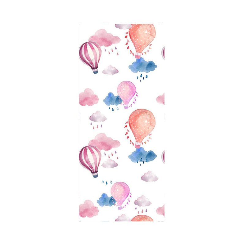 Hot Air Balloon Wallpaper Panels Pink PVC Wall Covering, Peel and Stick, 4' x 20.5"