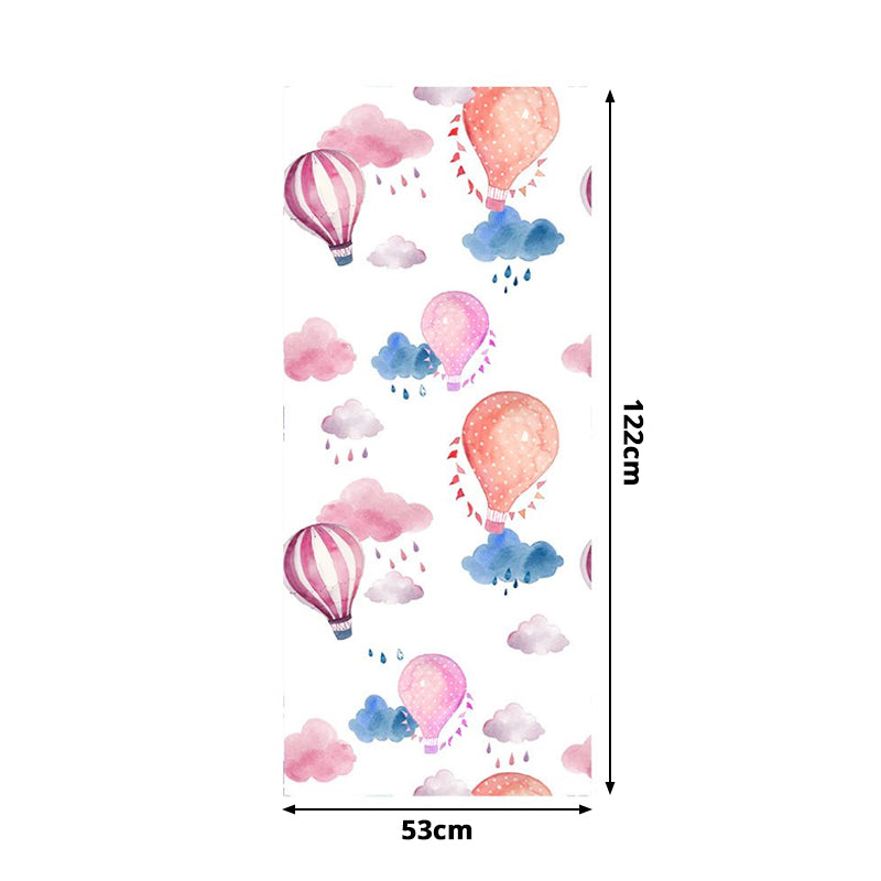 Hot Air Balloon Wallpaper Panels Pink PVC Wall Covering, Peel and Stick, 4' x 20.5"