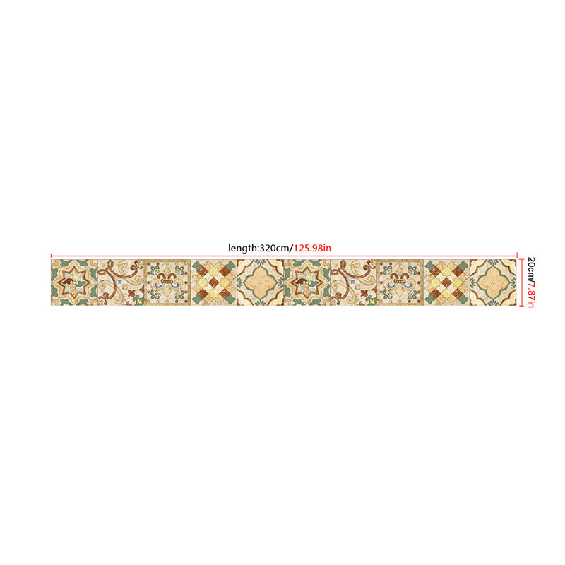 Bohemian Quatrefoil Tile Wallpaper Border Brown Easy Peel off Wall Covering for Accent Wall