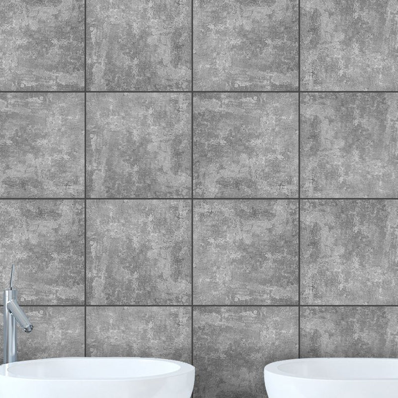 Industrial Concrete Wallpaper Panel Set Grey Peel and Paste Wall Covering in Grey