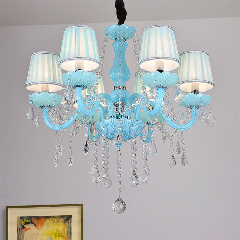 Chandelier à bras incurvé de style bougie bleu Light Light