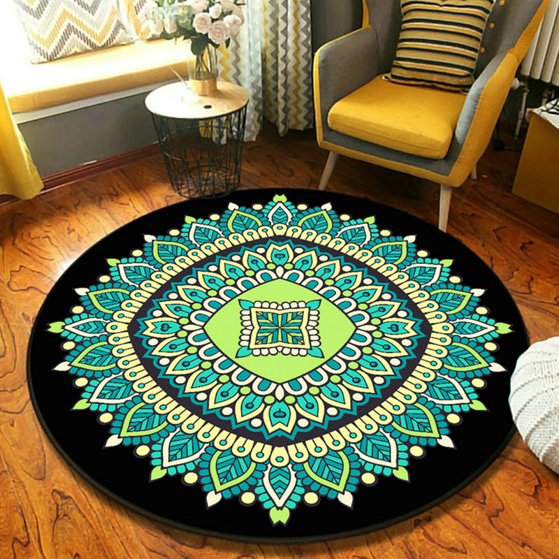 Persian Mandala Innenteppich Multi-farbiger Synthetik Teppich waschbarer Anti-Rutsch-Teppich für Wohnkultur