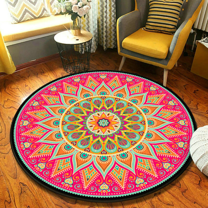 Mandala persa Mandala cubierta Interior Synthetics Synthetics alfombras lavables con alfombra para decoración del hogar