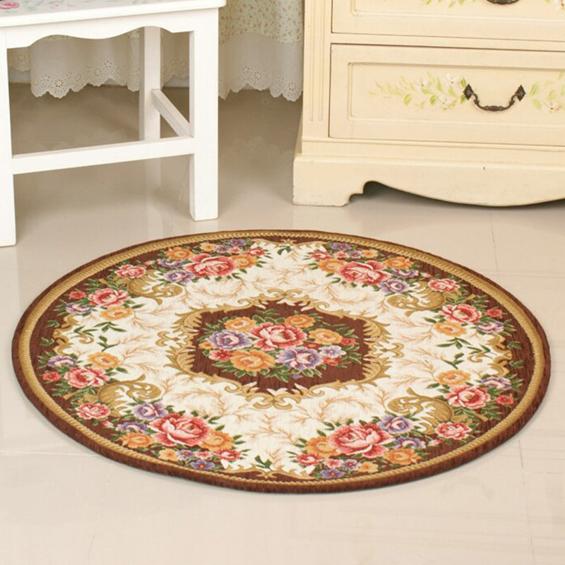 Tapis à motif floral polyester multi-couleurs décoratif Tapis antidérapant pour animaux de compagnie Animable pour animaux de compagnie pour la chambre à coucher