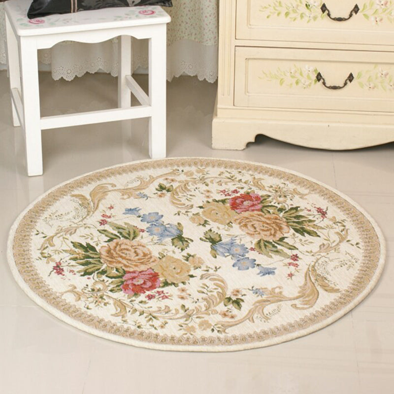 Tapis à motif floral polyester multi-couleurs décoratif Tapis antidérapant pour animaux de compagnie Animable pour animaux de compagnie pour la chambre à coucher