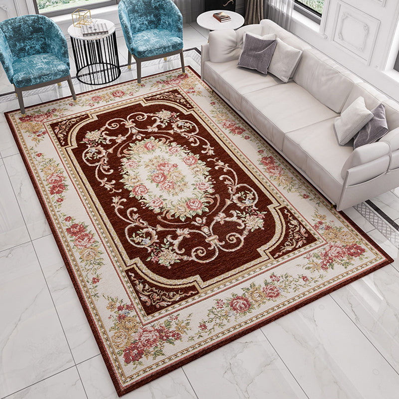 Tapis de motif en fleur multicolo