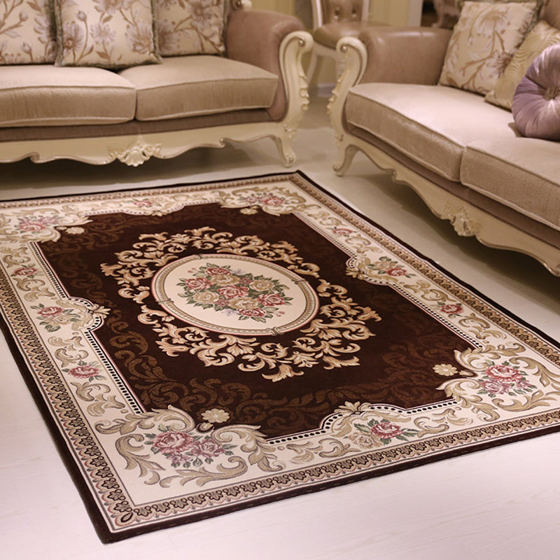 Tapis de motif en fleur multicolo