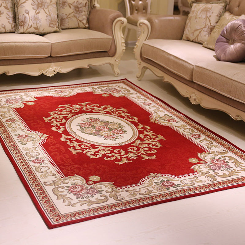 Tapis de motif en fleur multicolo