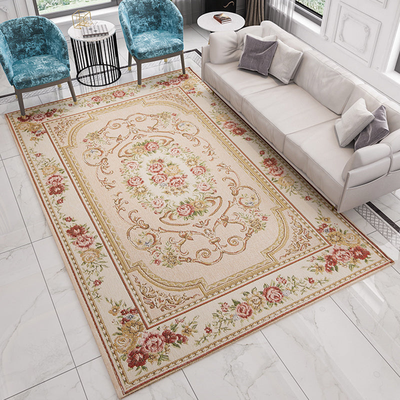 Tapis de motif en fleur multicolo