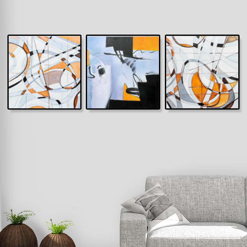 Illustration Abstract Canvas Print Multicolored Traditional Wall Art for House Interior