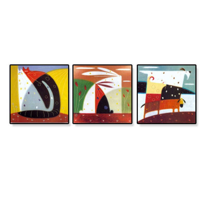 Illustration Abstract Canvas Print Multicolored Traditional Wall Art for House Interior