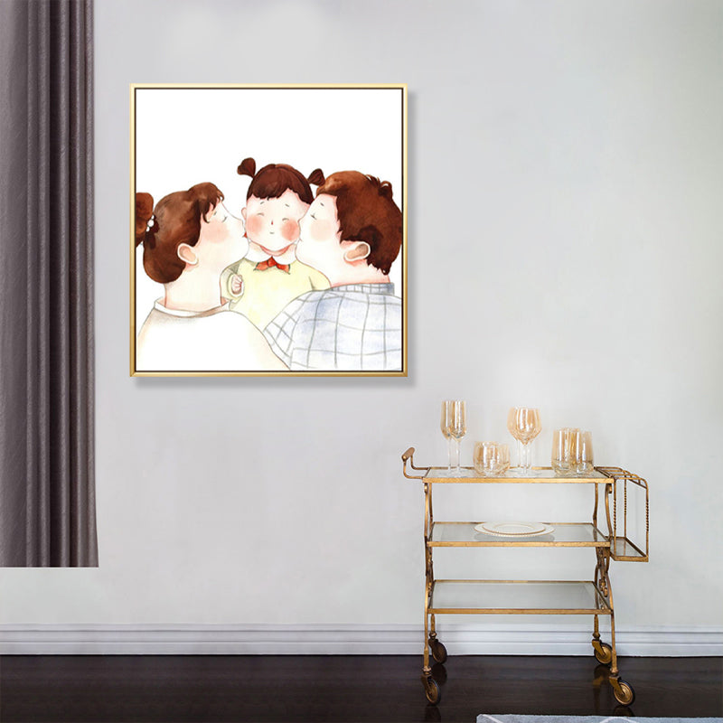 Textured Pastel Wall Art Kids Style Illustration Infant Canvas Print for Nursery