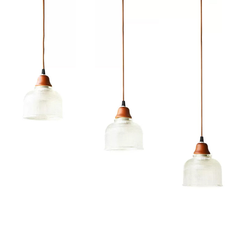 3 têtes Prismatic Glass Island Light Modern Red Brown Red Conical / Round Suspension Pendent