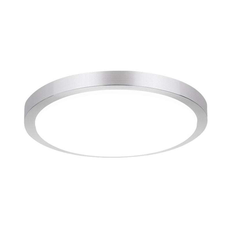 Plafonnier rond argenté Simple de 14 "/16" de large, lampe LED en acrylique encastré dans une lumière chaude/blanche pour le salon