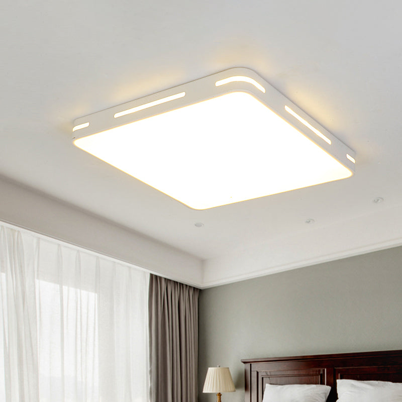 Square / Rotondo Camera Da Letto Flush Light Metallo 12 "/16" /19.5 " Wide LED Minimalist Close to Ceiling Lamp in Bianco