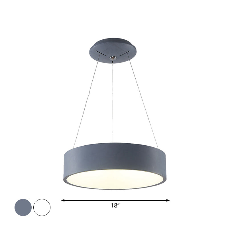 Pintionnaire LED minimaliste lustre gris / blanc de plafond Cercle Light avec une teinte acrylique, 18 "/23.5" W