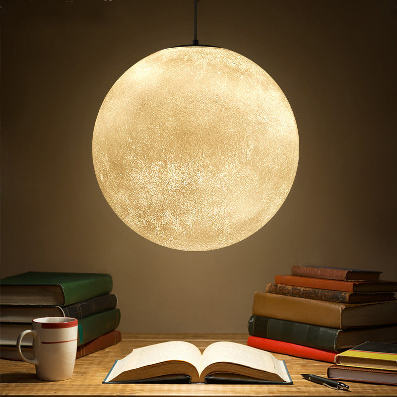 Vetro bianco Super Moon Pendulum Light Romantico Modern Lampada a piena a 1 luci, 10 "/12"/16 "di larghezza