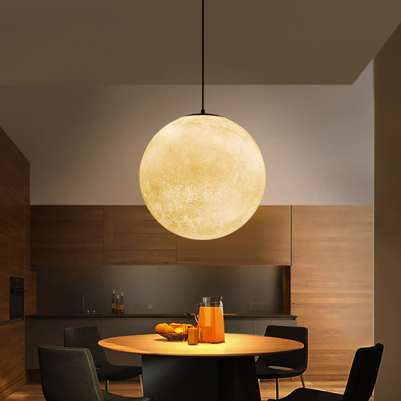 Wit glas Super Moon Pendulum Licht Romantisch modern 1-licht plafondhanglamp, 10 "/12"/16 "breed