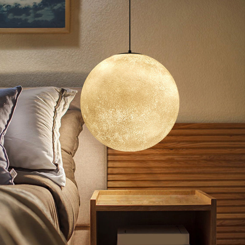 Vetro bianco Super Moon Pendulum Light Romantico Modern Lampada a piena a 1 luci, 10 "/12"/16 "di larghezza