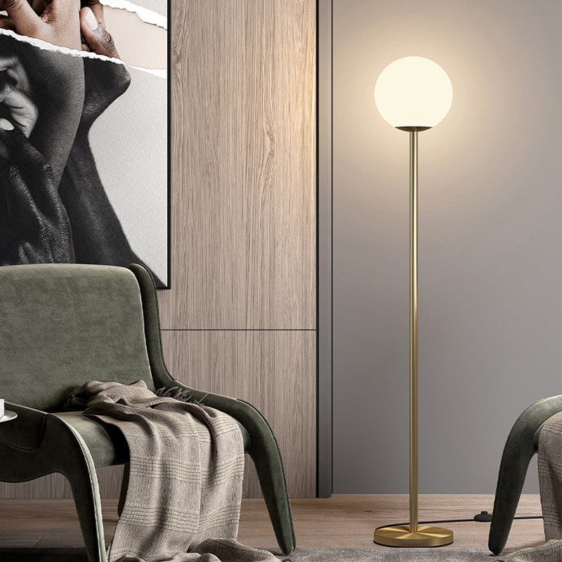 Minimalistische balschaduw Vloer Lamp Wit glas