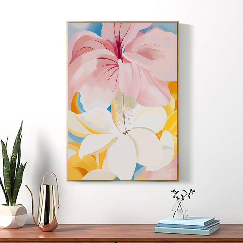 Trendy Blossoming Flower Wall Art Girls Room Canvas in Pink, Multiple Sizes Available