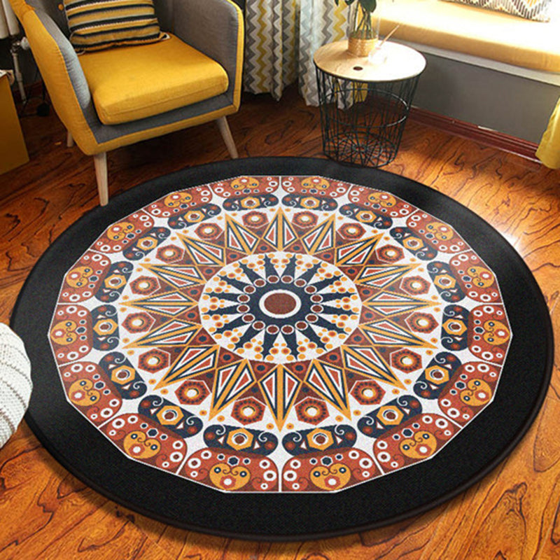 Alfombra de dormitorio amarillo y negro alfombra americana de alfombra suroeste de poliéster alfombra lavable