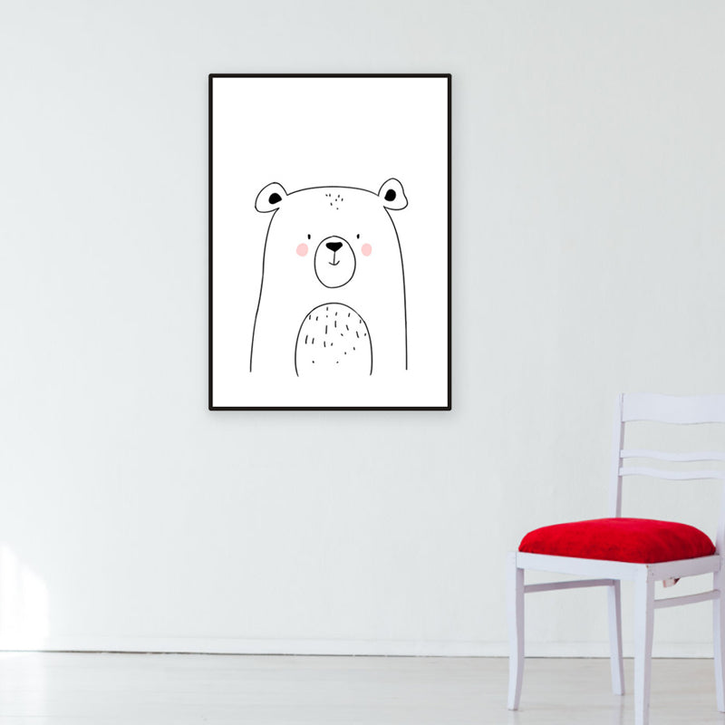 Soft Color Animal Pattern Canvas Print Textured Children's Art Dining Room Wall Decor