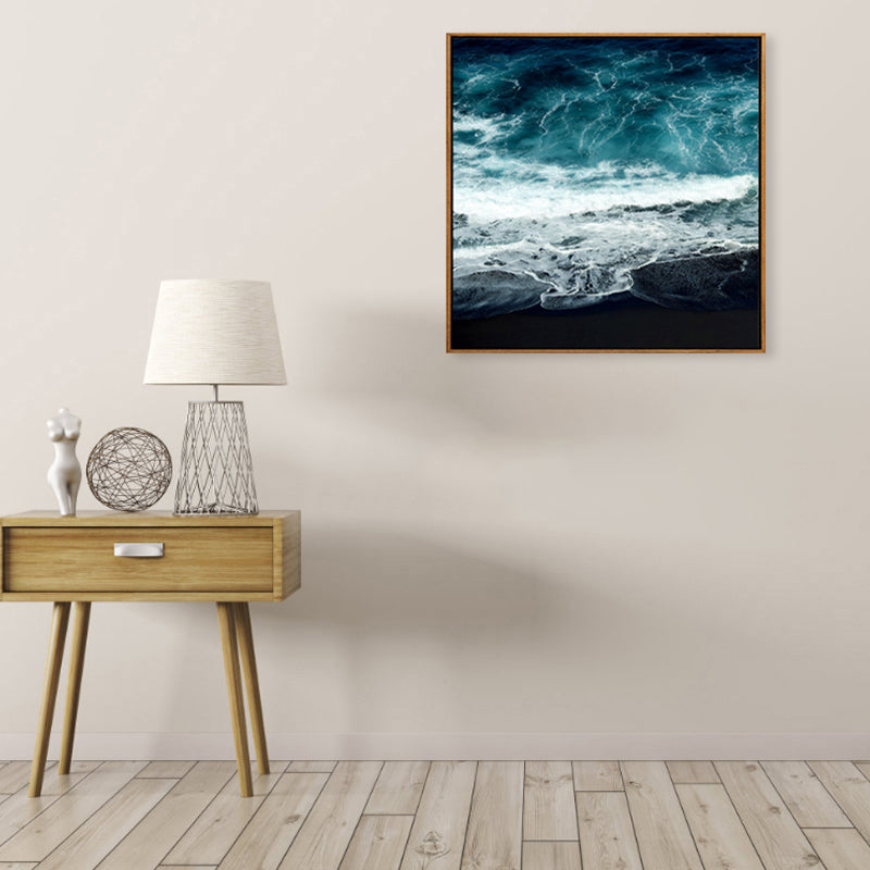 Soft Color Contemporary Wall Art Photo Vast Ocean View Canvas Print for Study Room