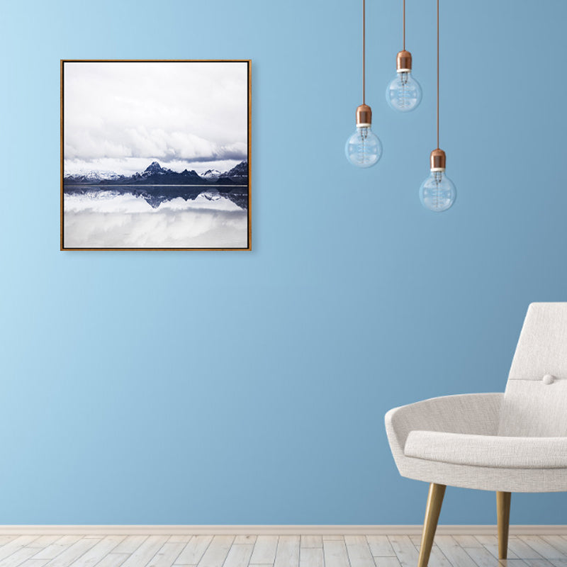 Soft Color Contemporary Wall Art Photo Vast Ocean View Canvas Print for Study Room